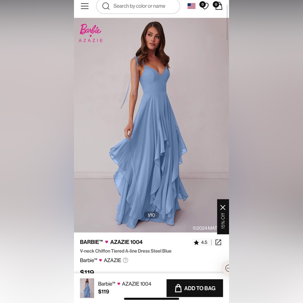Azazie Barbie Dress Steel Blue